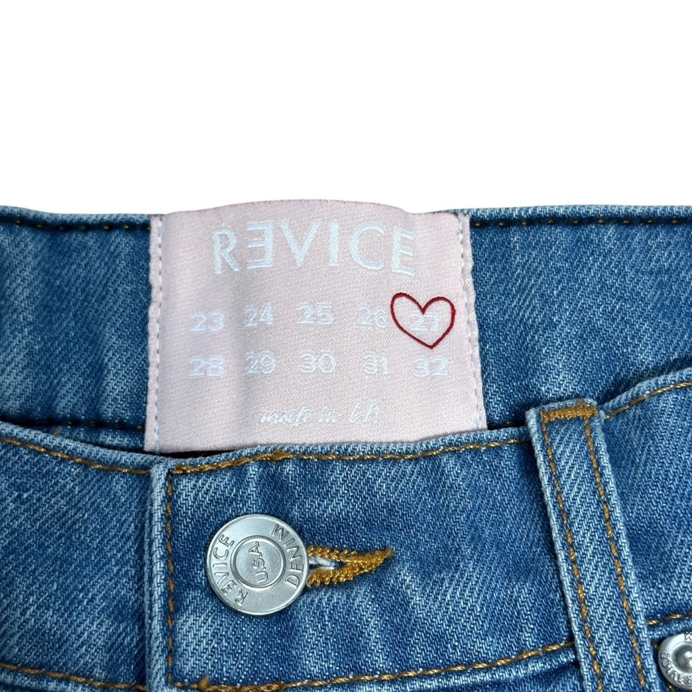 REVICE Blue Straight Leg Jeans with Red Heart Patches - Picture 5 of 8